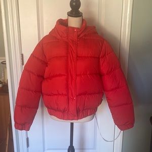 Bright red ski jacket by Missguided . Size 10